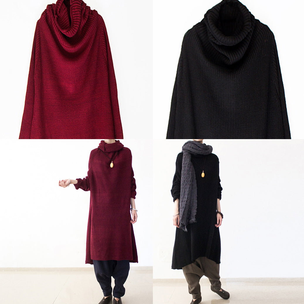 Robe Pull Longue Oversize Femme Col Roulé Hiver 4