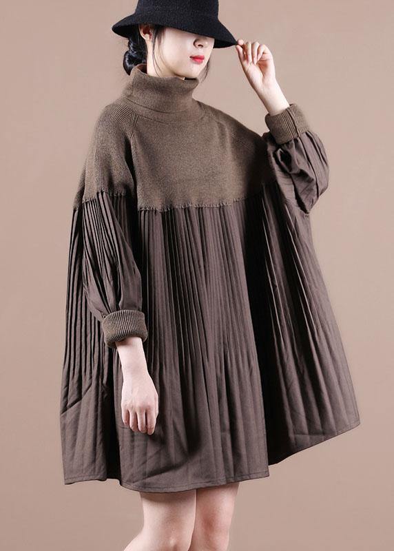 Robe Pull Vintage à Col Haut pour Femme 0