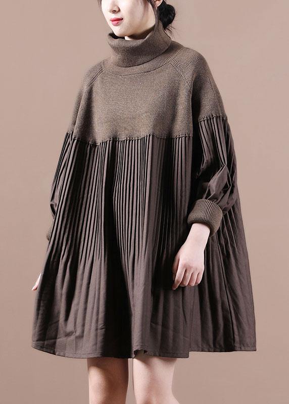 Robe Pull Vintage à Col Haut pour Femme 2