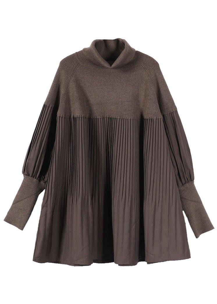 Robe Pull Vintage à Col Haut pour Femme 4