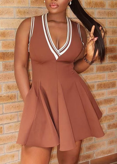 Robe Trapèze Femme Col en V 0