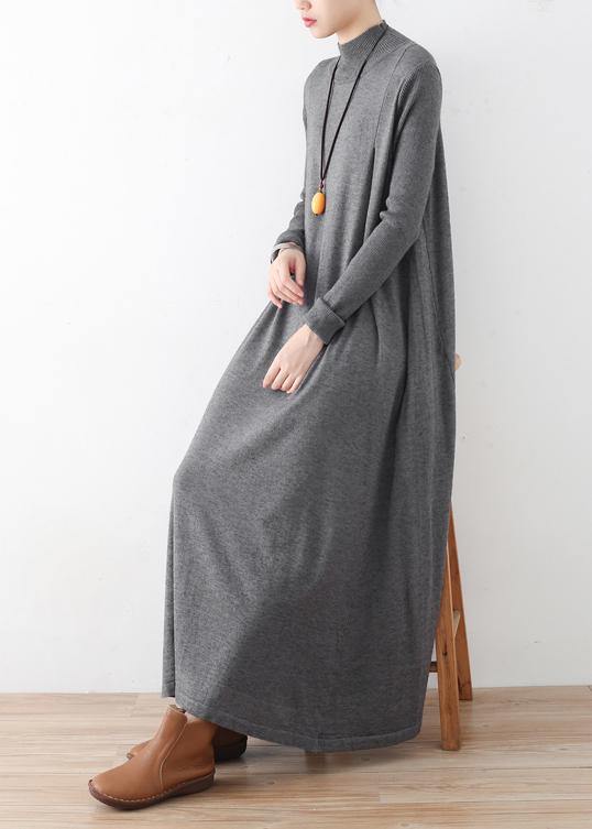 Robe Tunique Automne Col Haut Manches Chauve-Souris 0