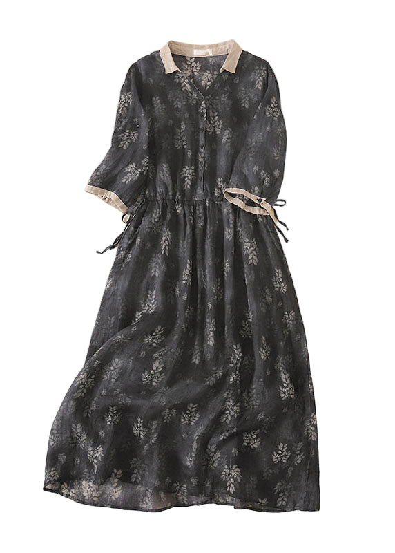 Robe Vintage à Col Claudine pour Femme 0