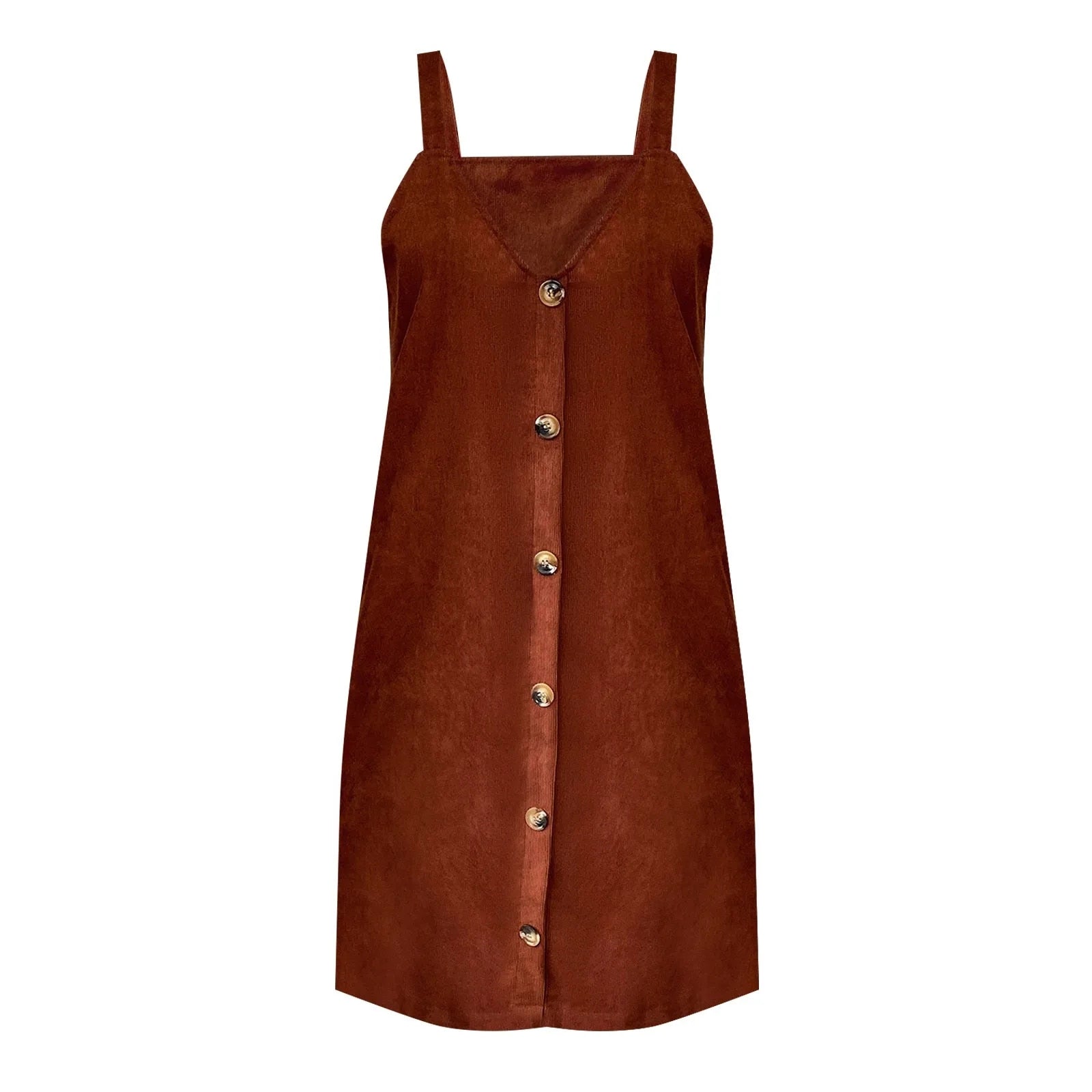Robe à Bretelles Col V avec Détails Boutons 7