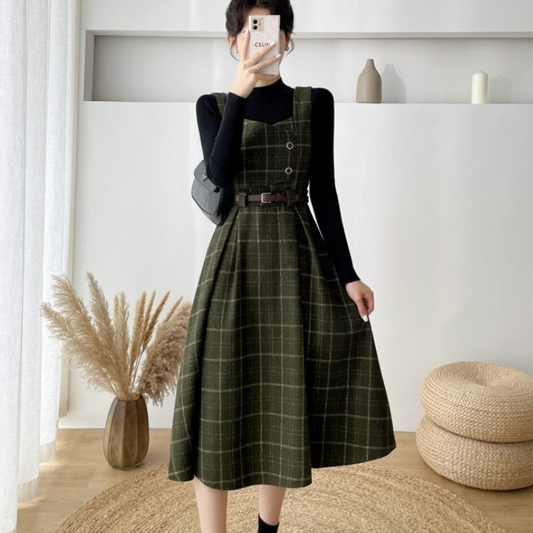 Robe à Carreaux Vintage pour Femme 5