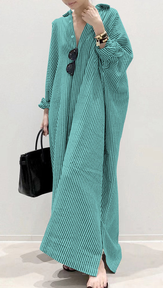 Robe à Col Peter Pan pour Femme à Rayures 7