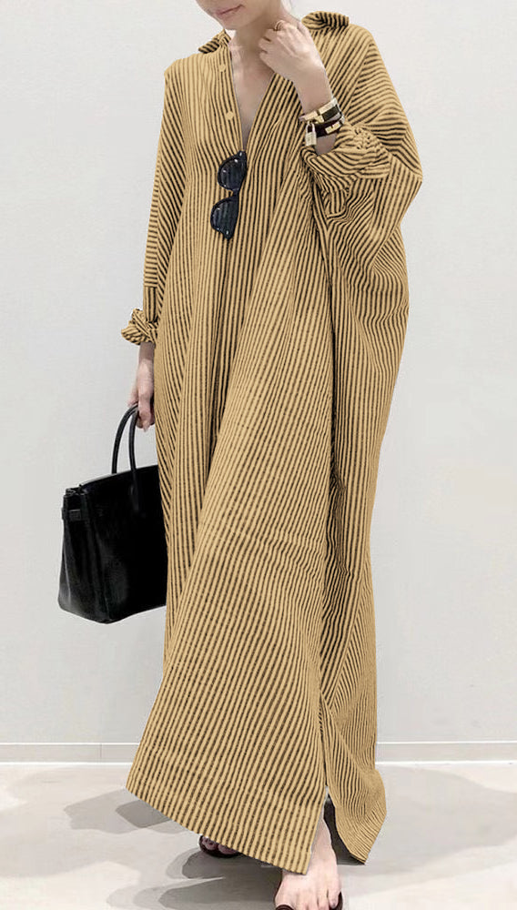 Robe à Col Peter Pan pour Femme à Rayures 8