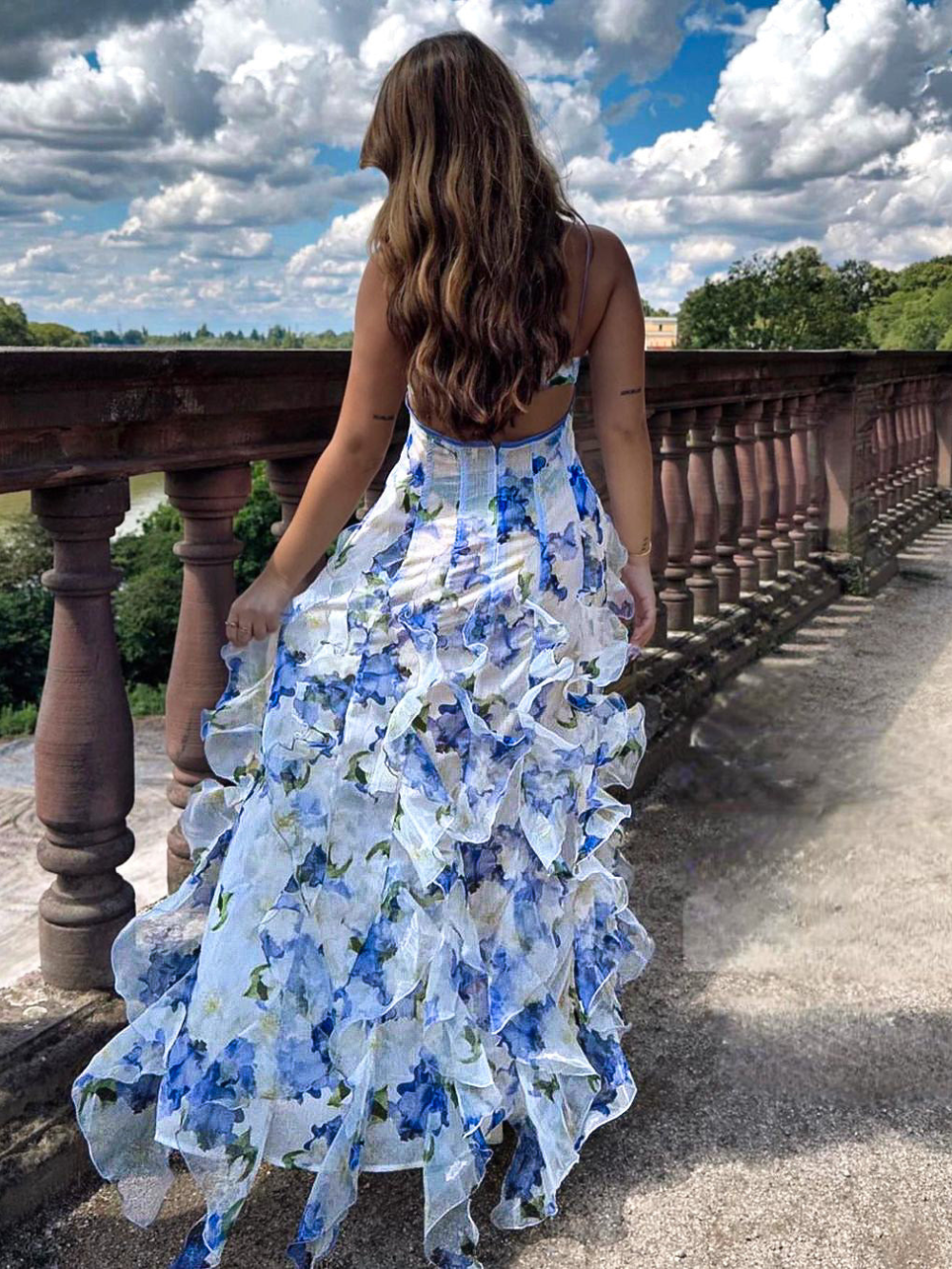 Robe à Fleurs à Volants pour Femmes 2