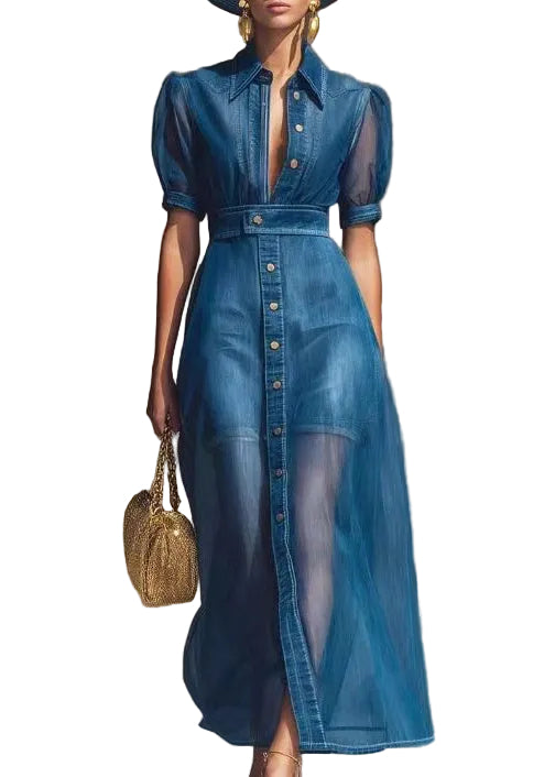 Robe ajustée à col claudine et manches courtes pour femme 0