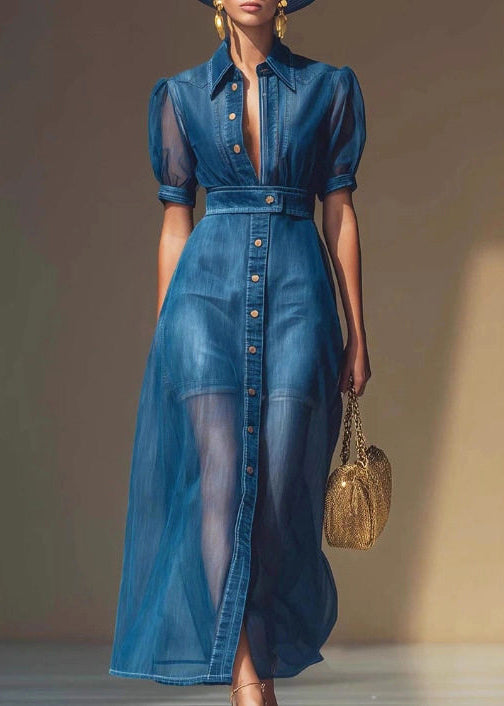 Robe ajustée à col claudine et manches courtes pour femme 2