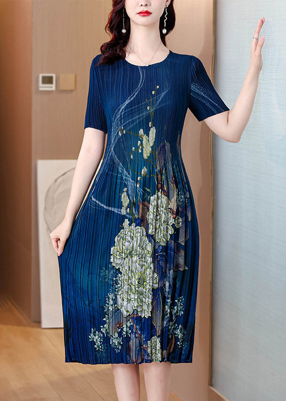Robe ample femme col rond imprimée style estival 0