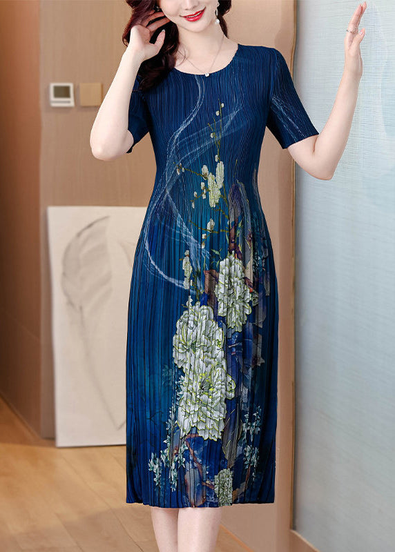 Robe ample femme col rond imprimée style estival 2