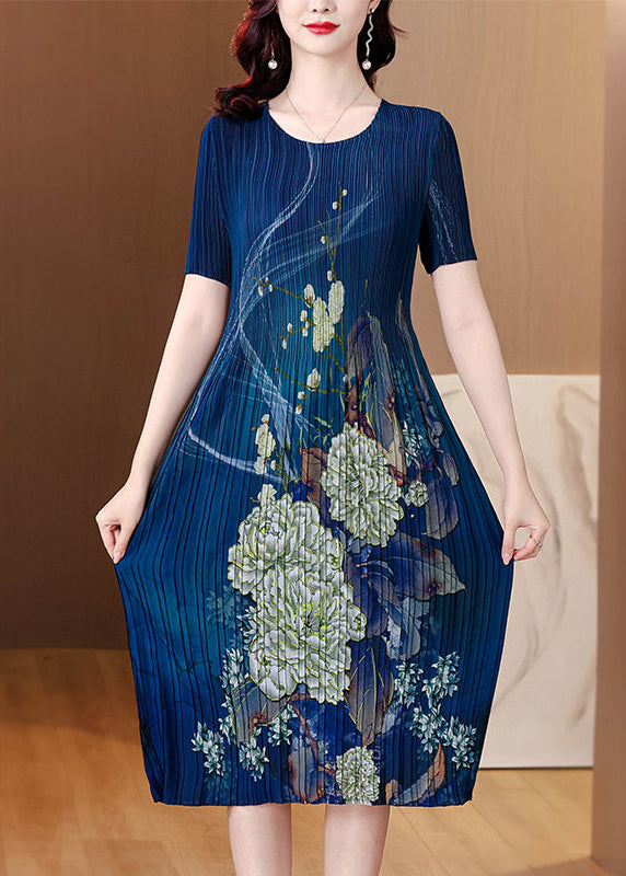 Robe ample femme col rond imprimée style estival 3