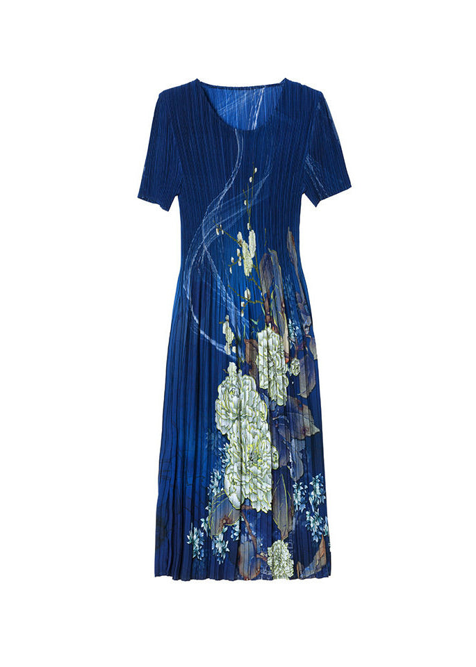 Robe ample femme col rond imprimée style estival 4