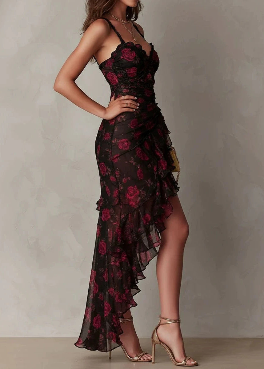 Robe asymétrique à volants pour femme style estival 3