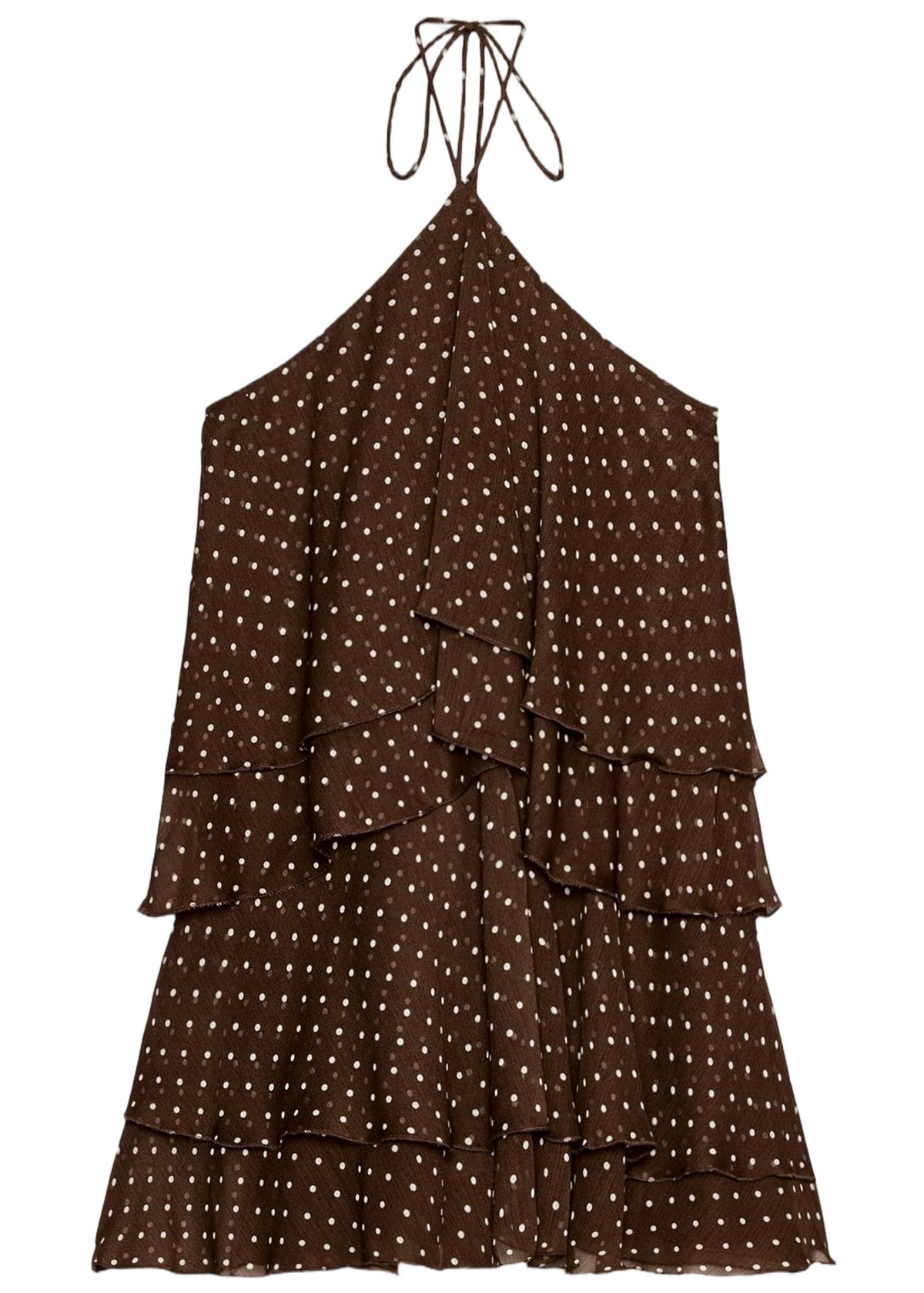 Robe courte à pois superposée pour femme style estival 2