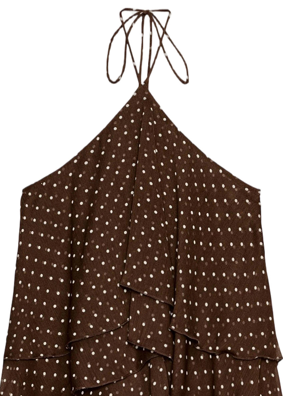 Robe courte à pois superposée pour femme style estival 3