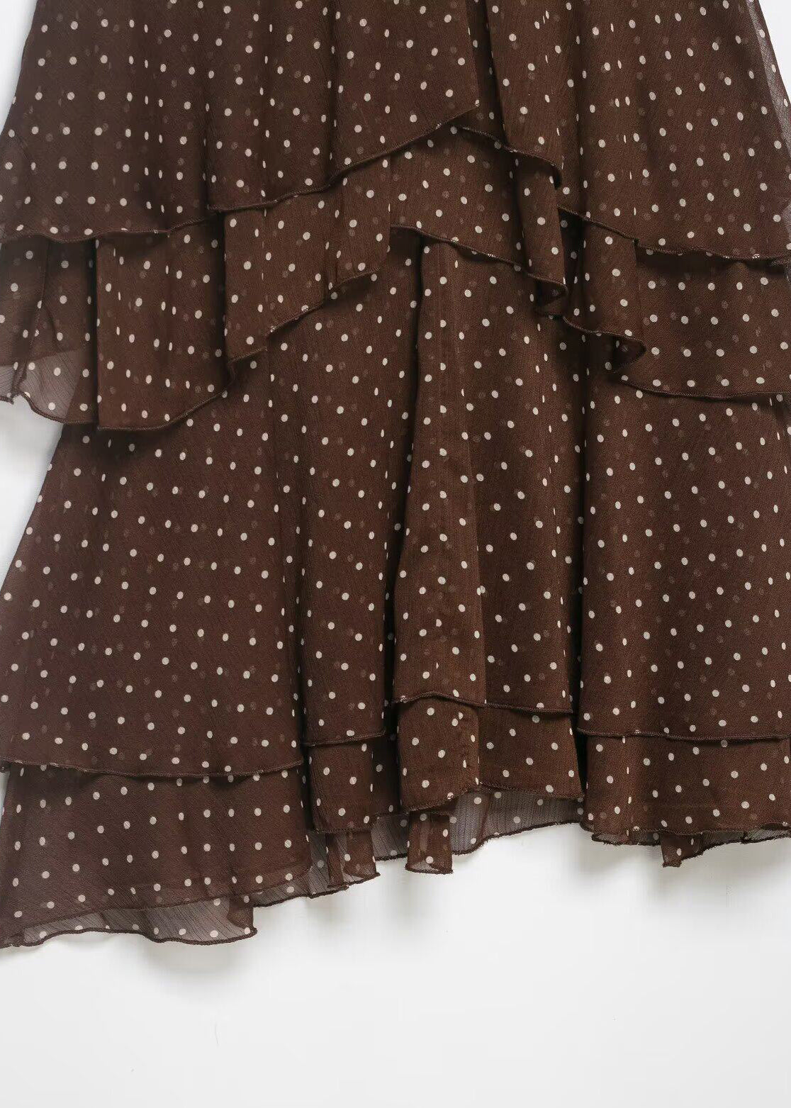 Robe courte à pois superposée pour femme style estival 4