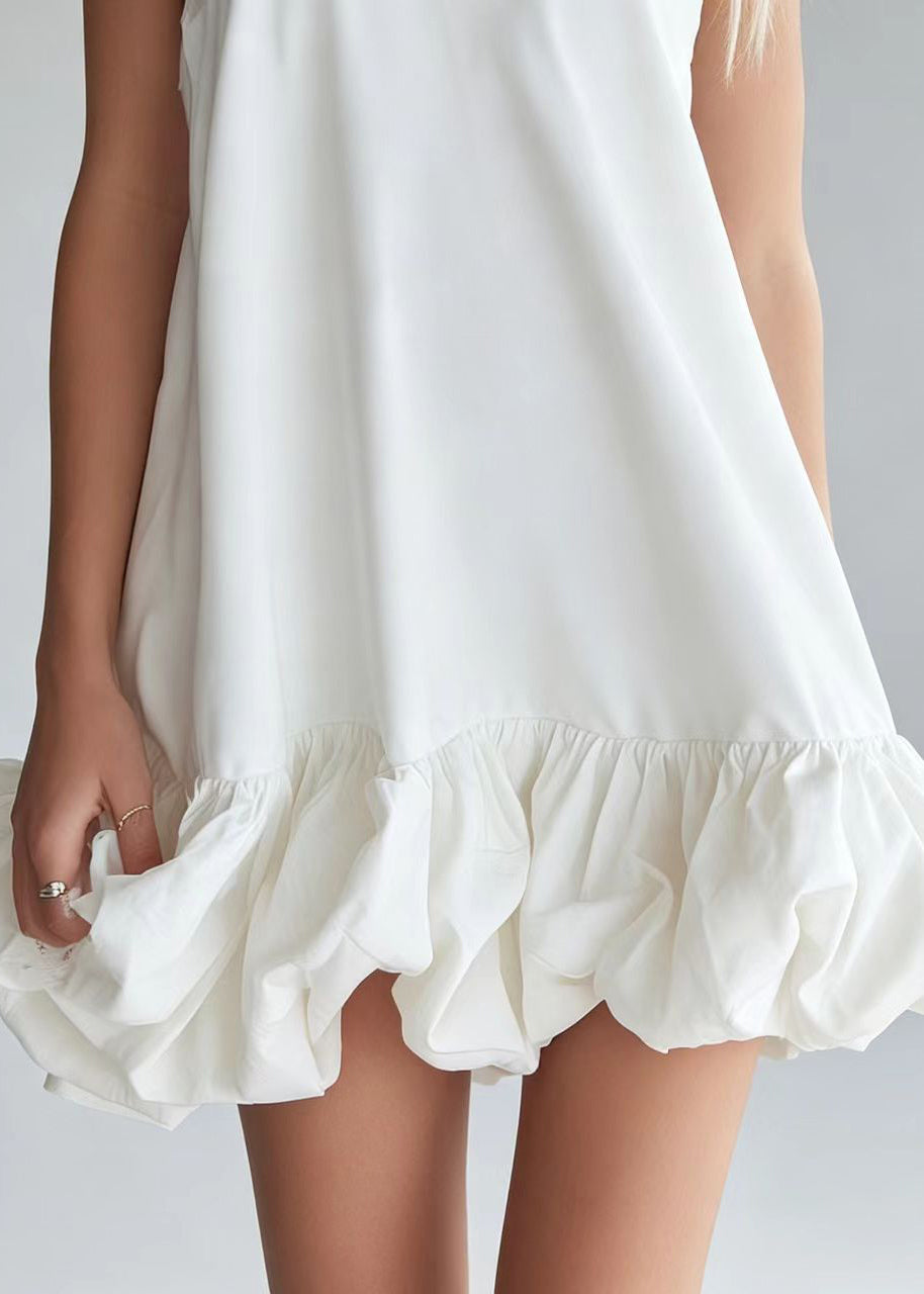 Robe courte femme col en V style estival 4