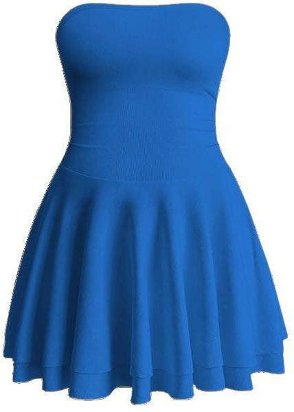 Robe courte femme sans bretelles superposée avec short intégré 4