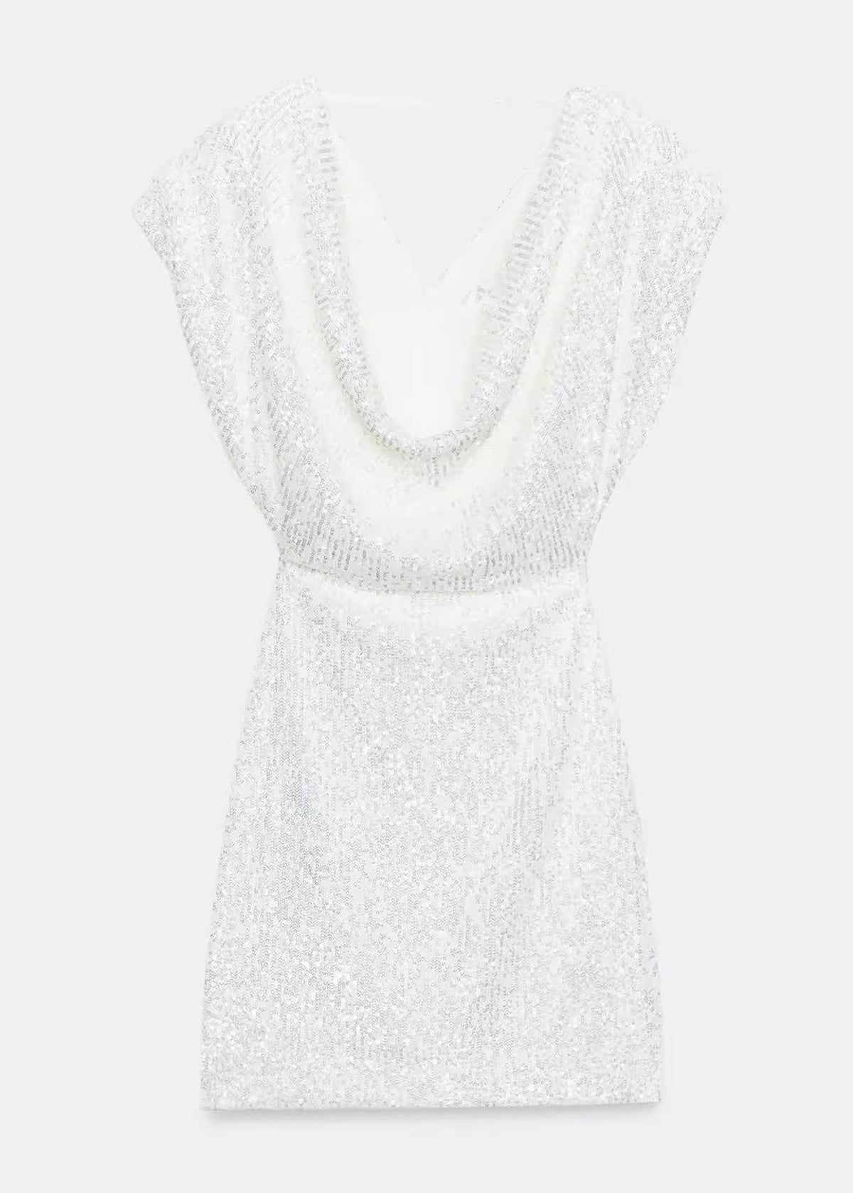 Robe courte femme style enveloppé à paillettes 4