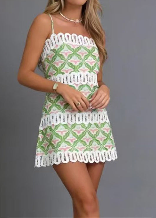 Robe courte femme style patchwork estival 1