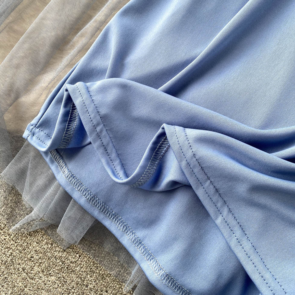 Robe d'Automne Femme Col Montant et Manches Lanternes 3