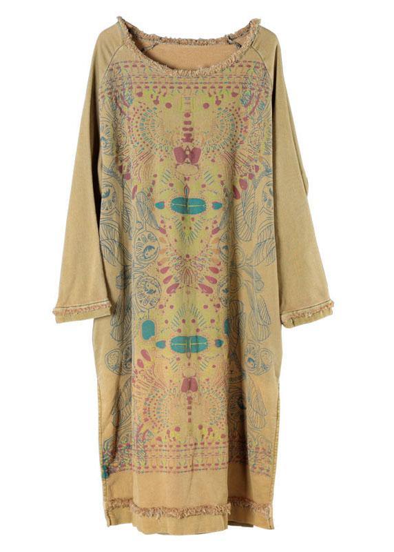 Robe d'Automne en Coton à Col Rond pour Femme 4