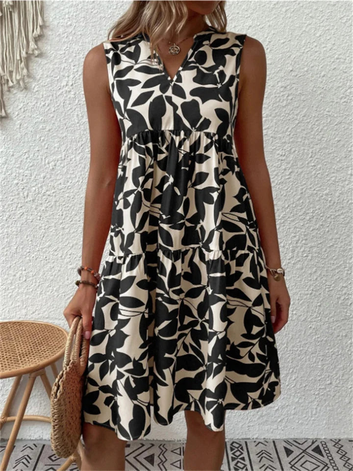 Robe d'Été Femme A-Ligne en Coton Imprimé Floral 3