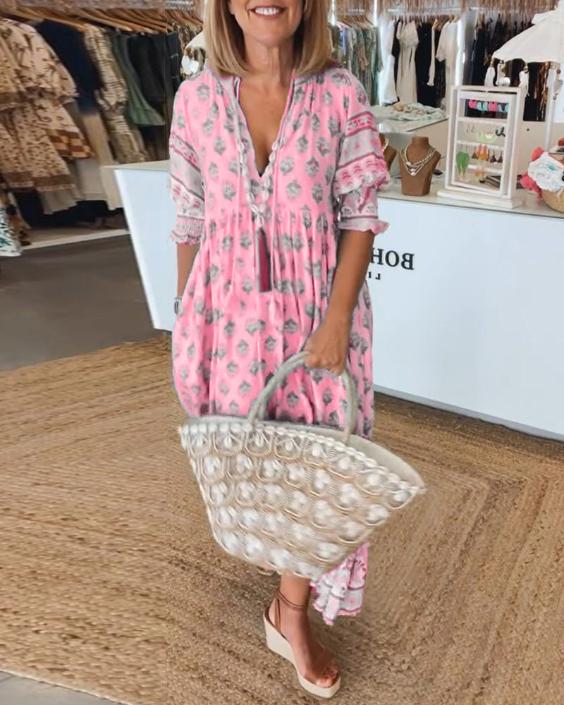 Robe d'Été Femme Aérée Fleurie Chic 1