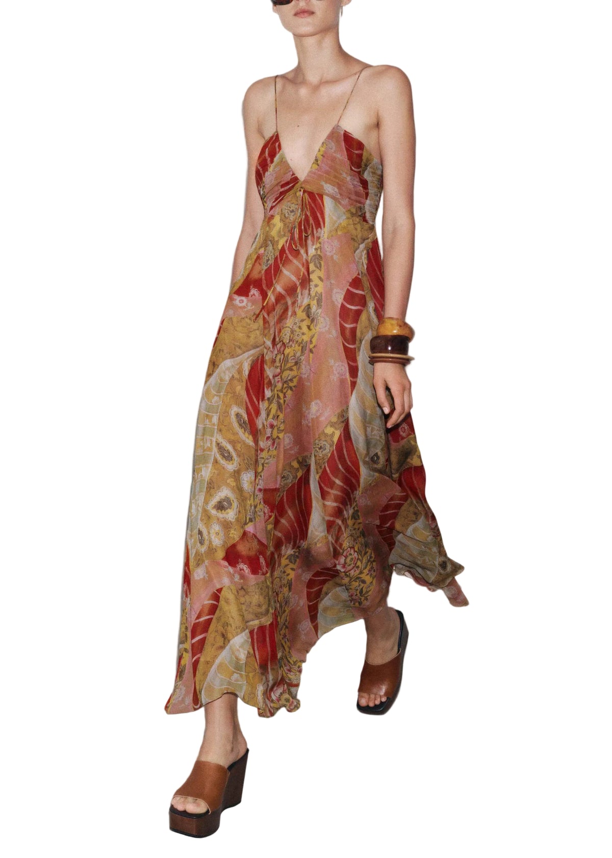 Robe d'Été Femme Bohème Col V Dos Nu 0