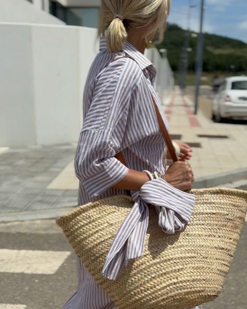 Robe d'Été Femme Rayée Chic 4