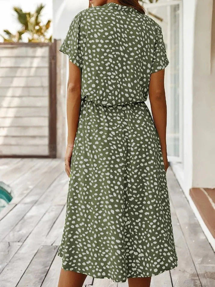 Robe d'Été Vintage Femme à Manches Mi-Longues en Tissu Léger 3