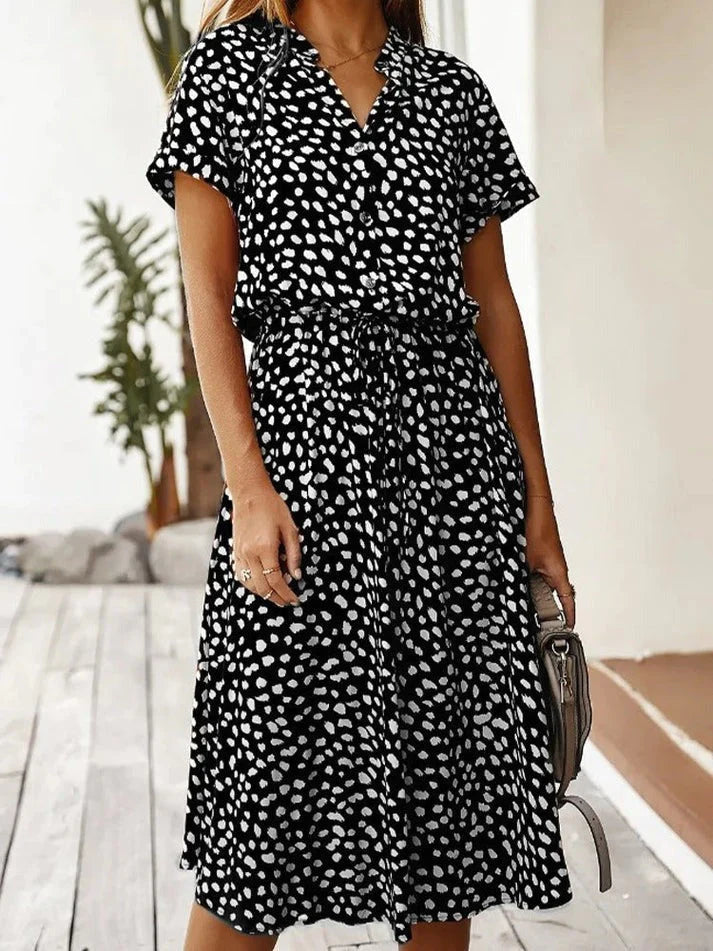 Robe d'Été Vintage Femme à Manches Mi-Longues en Tissu Léger 6