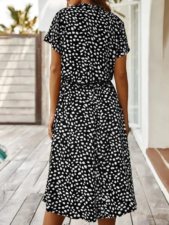 Robe d'Été Vintage Femme à Manches Mi-Longues en Tissu Léger 7