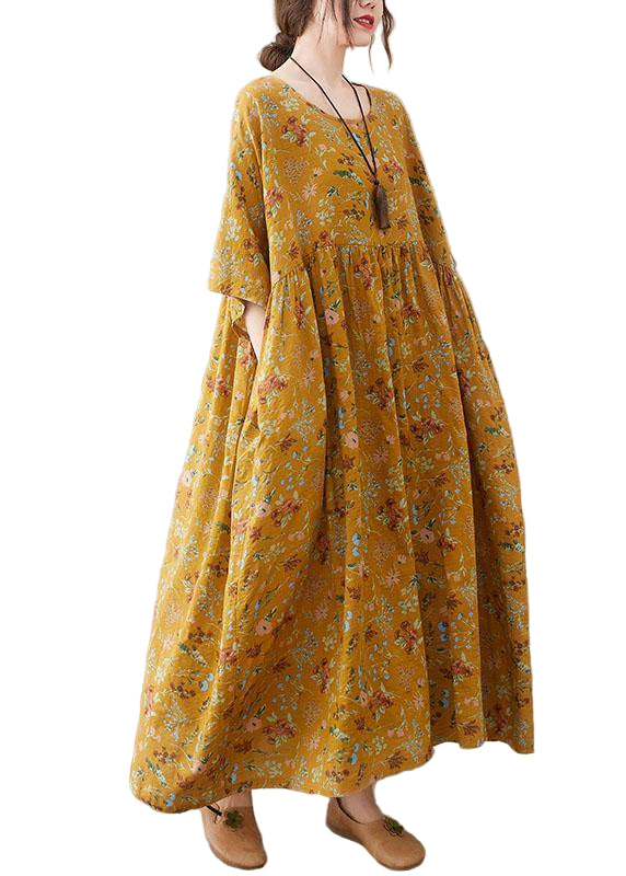 Robe d&#39;Été à Poches pour Femmes en Col O 0