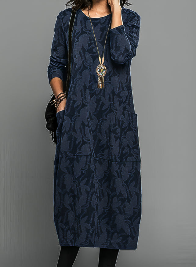 Robe d'Hiver Femme avec Poches Imprimée Élégante 2