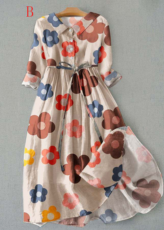 Robe d'été Bohème à Lacets avec Col Peter Pan 1