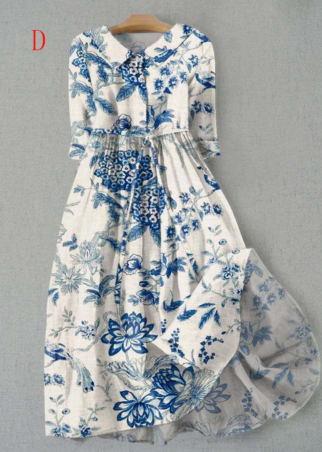 Robe d'été Bohème à Lacets avec Col Peter Pan 3