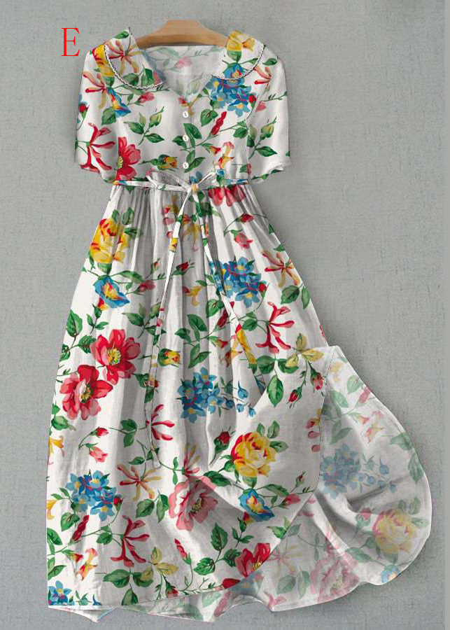 Robe d'été Bohème à Lacets avec Col Peter Pan 4