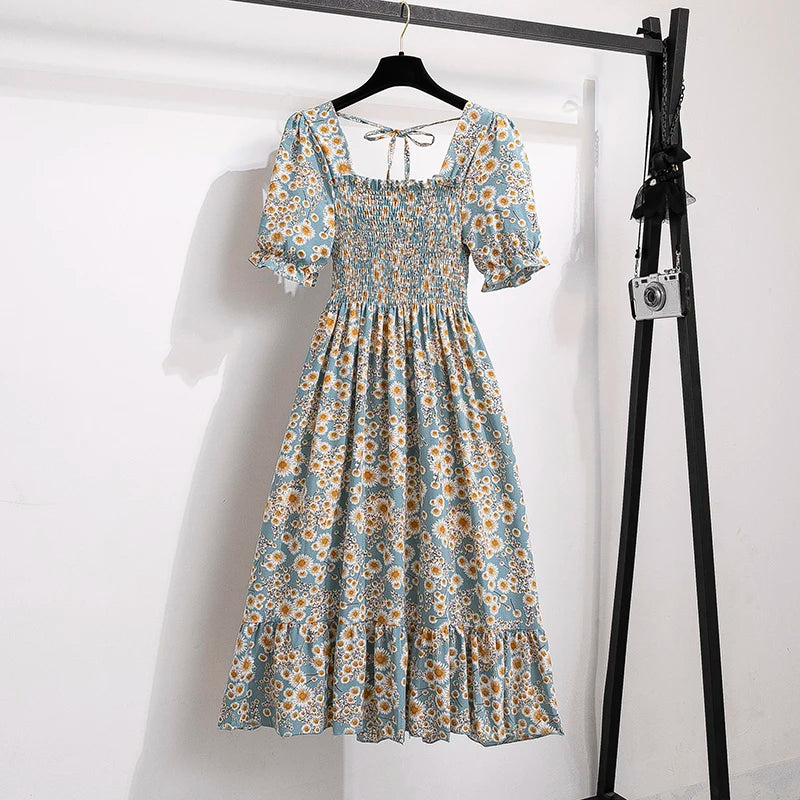 Robe d'été Bohème à Manches Courtes 14