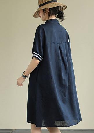 Robe d'été Boutonnée à Rayures pour Femmes 3