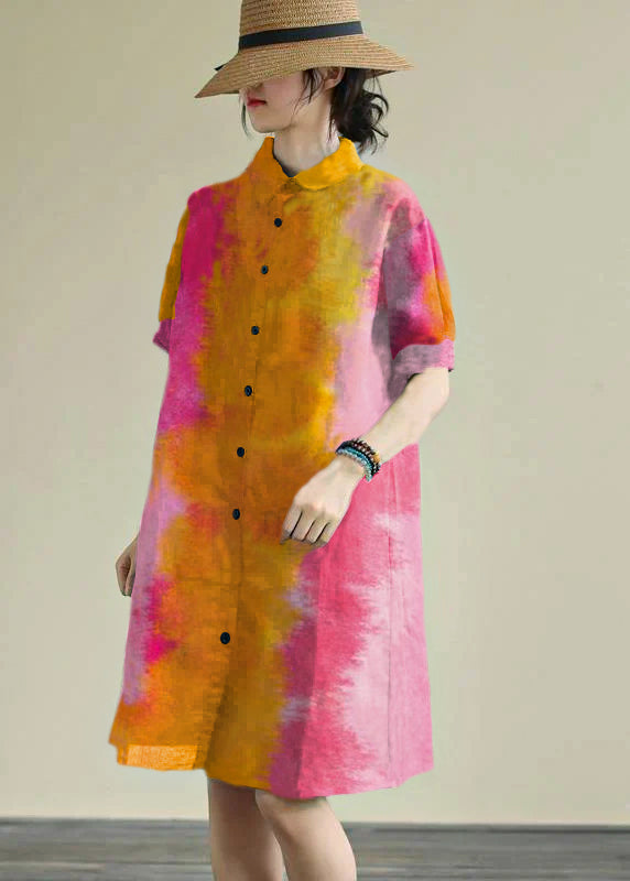 Robe d'été Boutonnée à Rayures pour Femmes 5