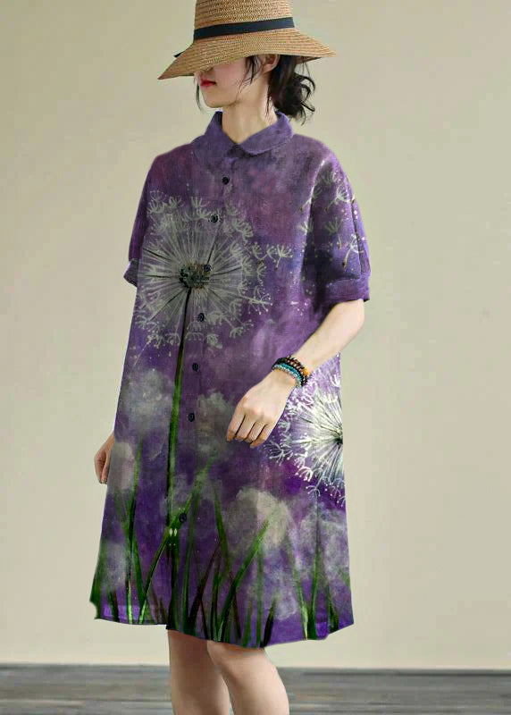 Robe d'été Boutonnée à Rayures pour Femmes 6