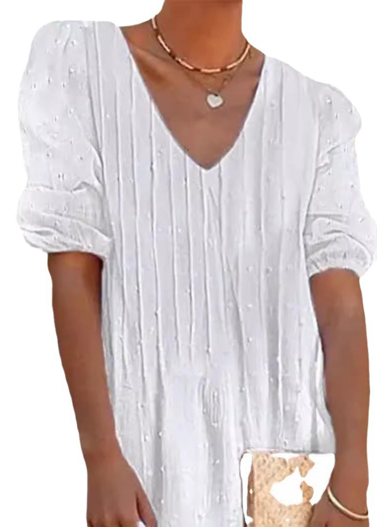 Robe d'été Femme Ample à Col en V Style Patchwork 4
