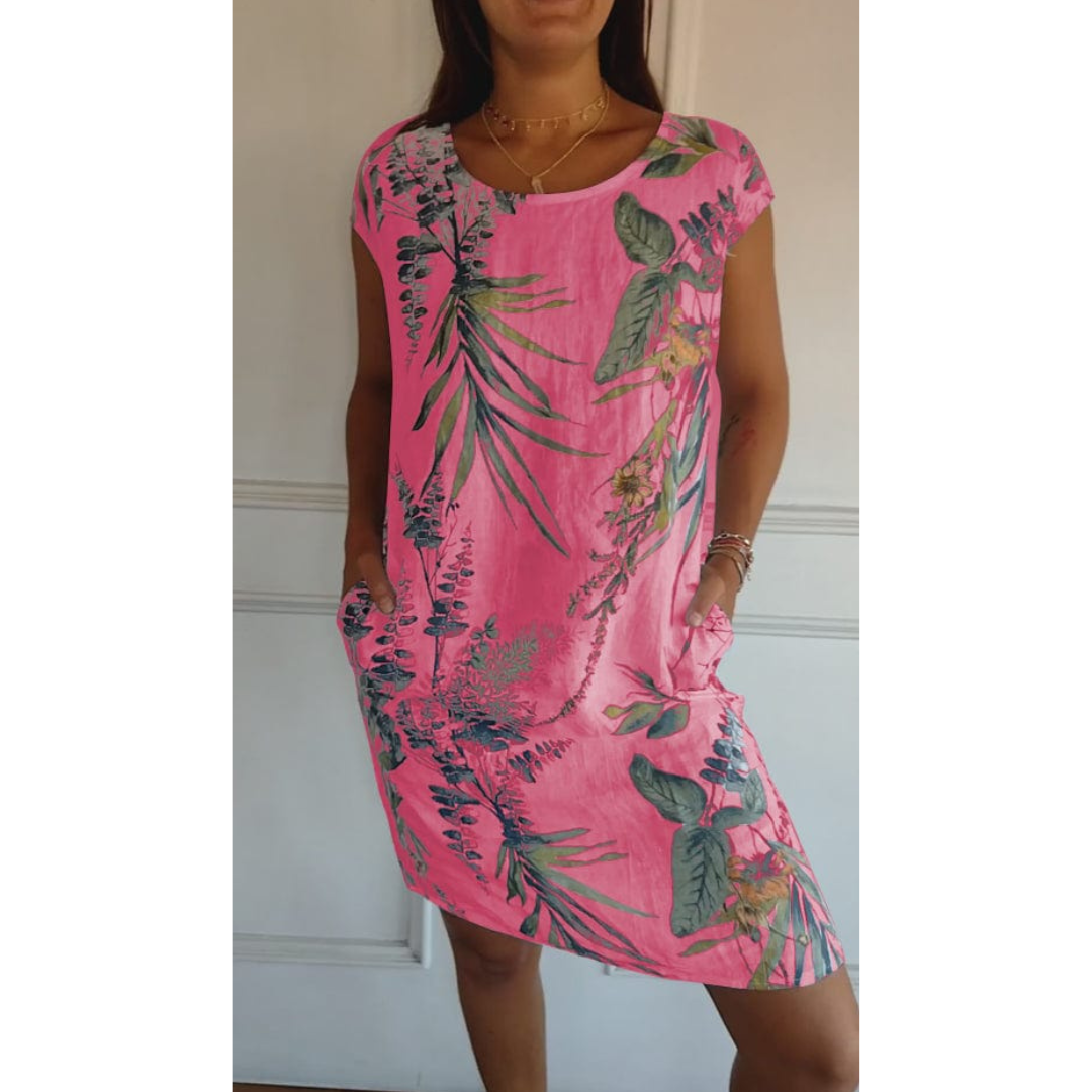 Robe d'été Femme Confortable à Col Rond 1