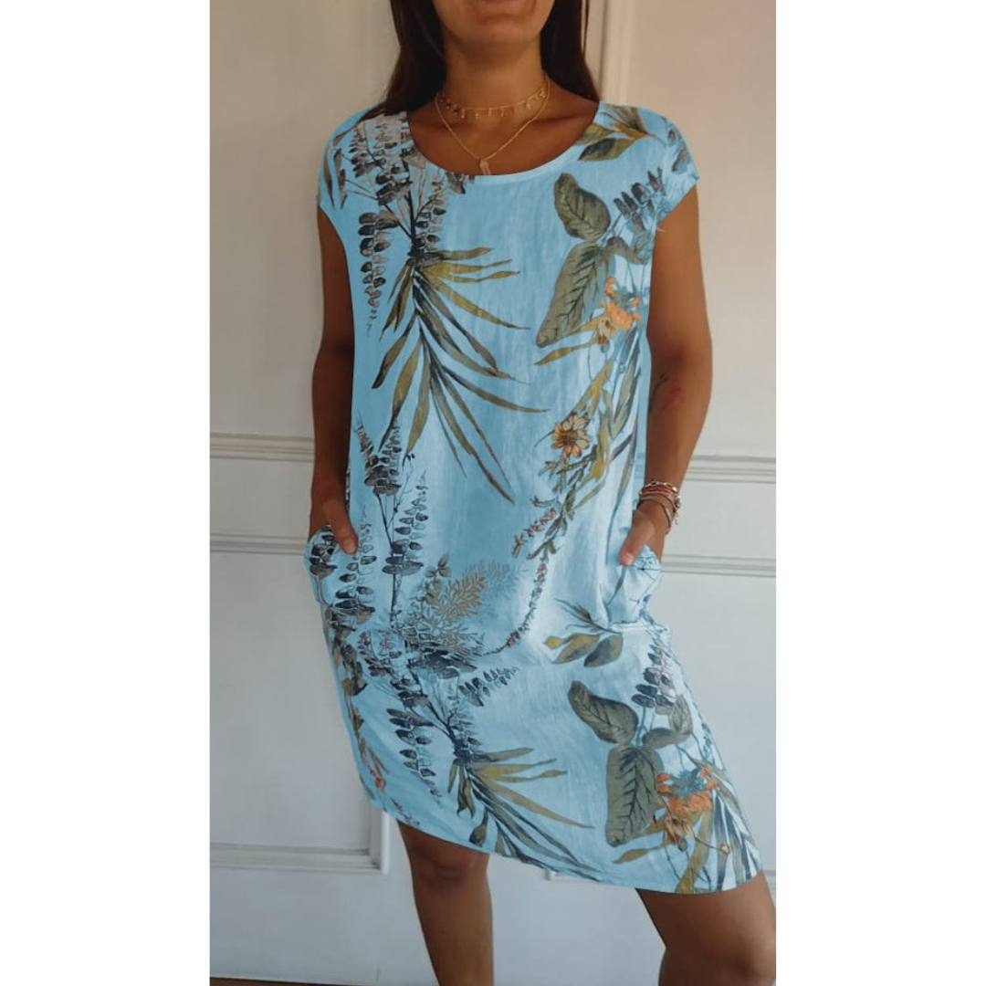 Robe d'été Femme Confortable à Col Rond 3
