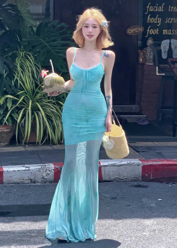 Robe d'été Femme Dos Nu Imprimée Bretelles Spaghetti 1