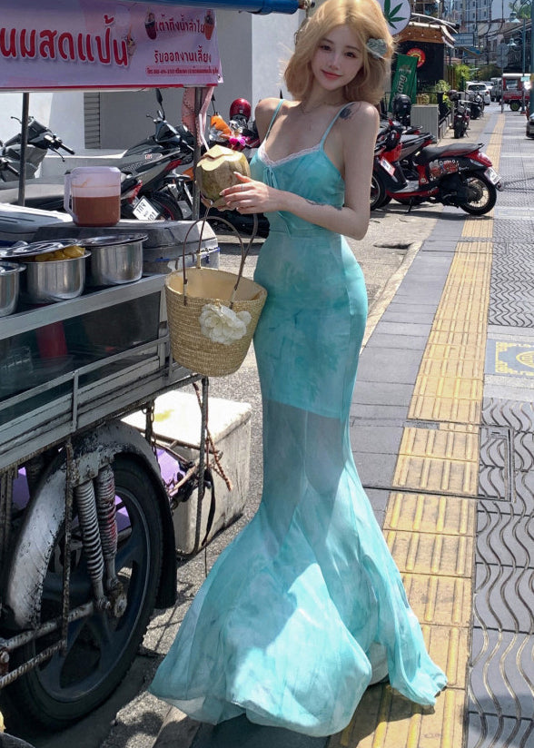 Robe d'été Femme Dos Nu Imprimée Bretelles Spaghetti 3