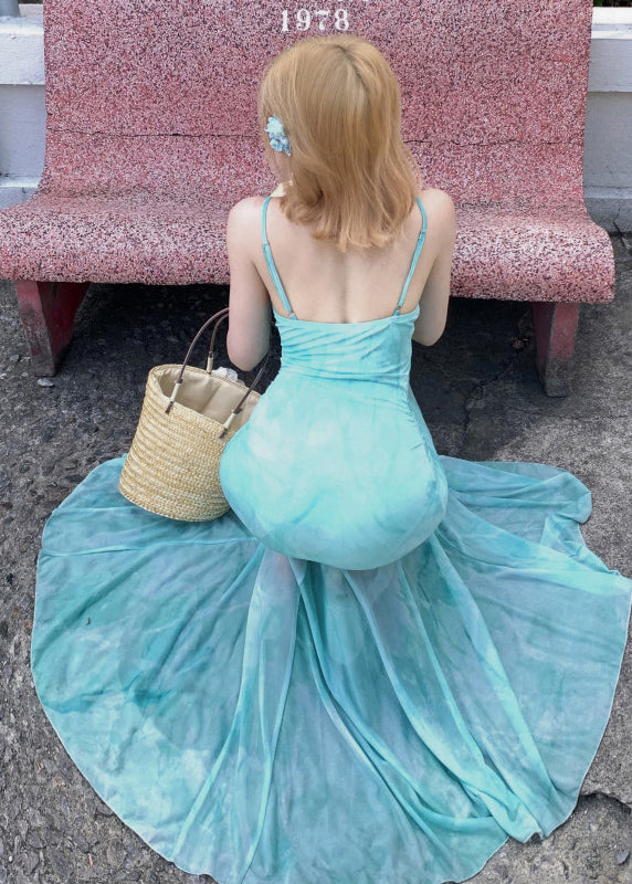 Robe d'été Femme Dos Nu Imprimée Bretelles Spaghetti 4
